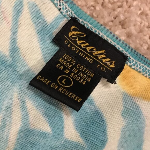 Cactus Faux Wrap Hawaiian Orange Hibiscus Tropical Sequin & Cotton Top - Picture 9 of 15